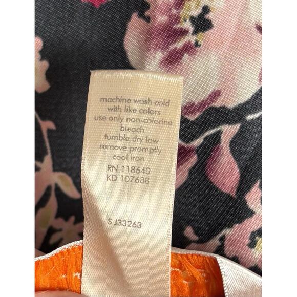 Lane Bryant Cacique Nightie Robe Set Floral Scalloped Edge 18/20 Black Pink 1815 - Picture 8 of 8